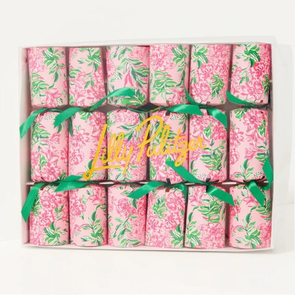 NEW NIB LILLY PULITZER PARTY CRACKERS POPPERS CONCH SHELL PINK KOALA LA LA RARE